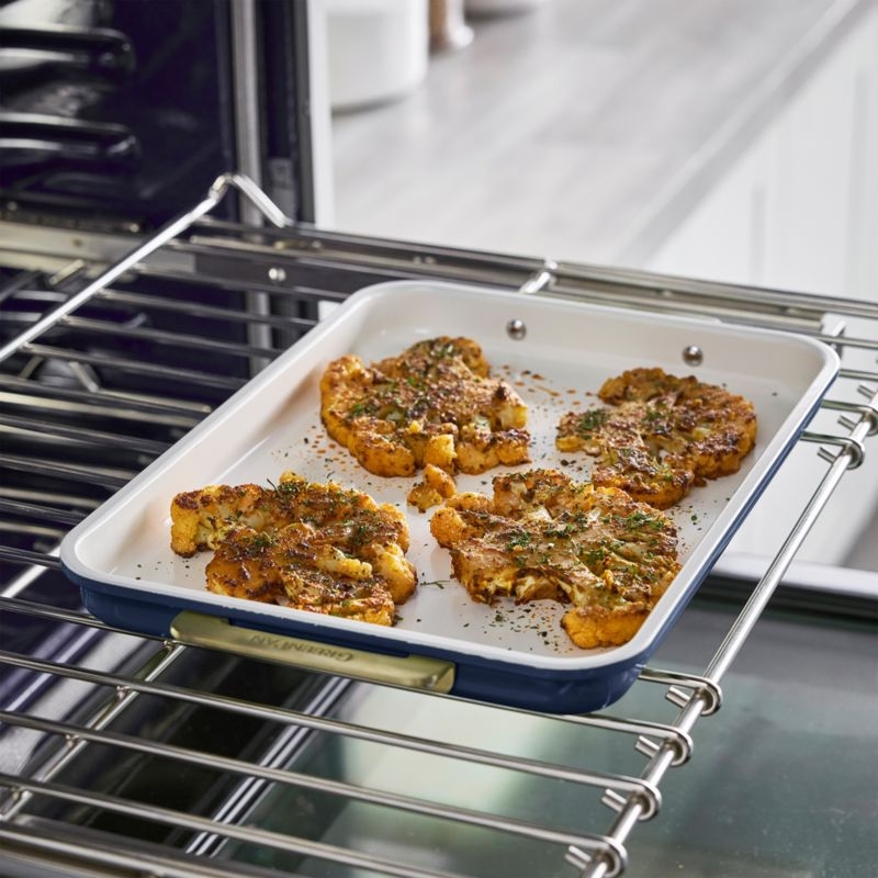 GreenPan Reserve Healthy Ceramic Nonstick Bakeware Quarter Sheet Pan in Oxford Blue - Image 1