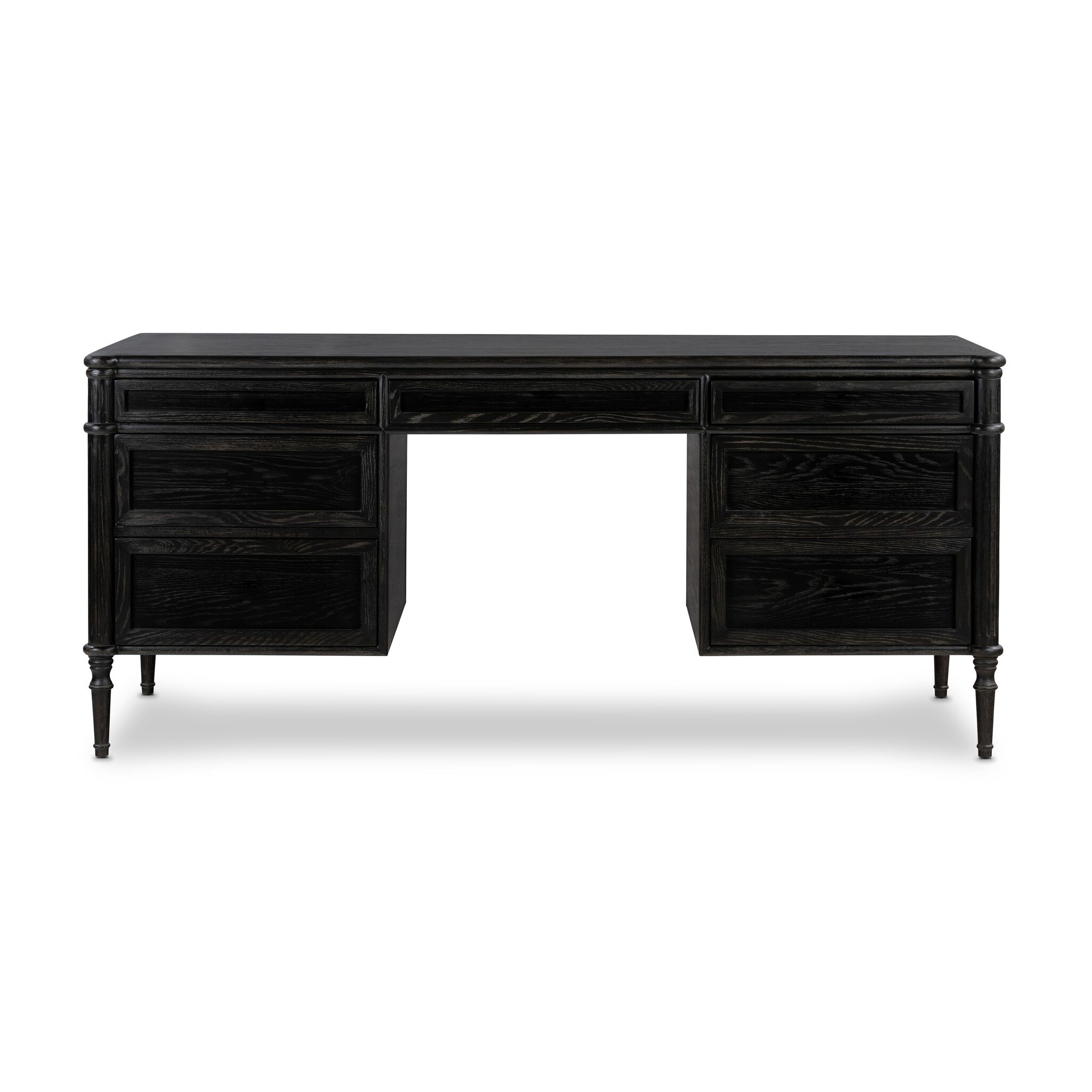 Toulouse Executive Desk - Distressed Black Oak - Image 5