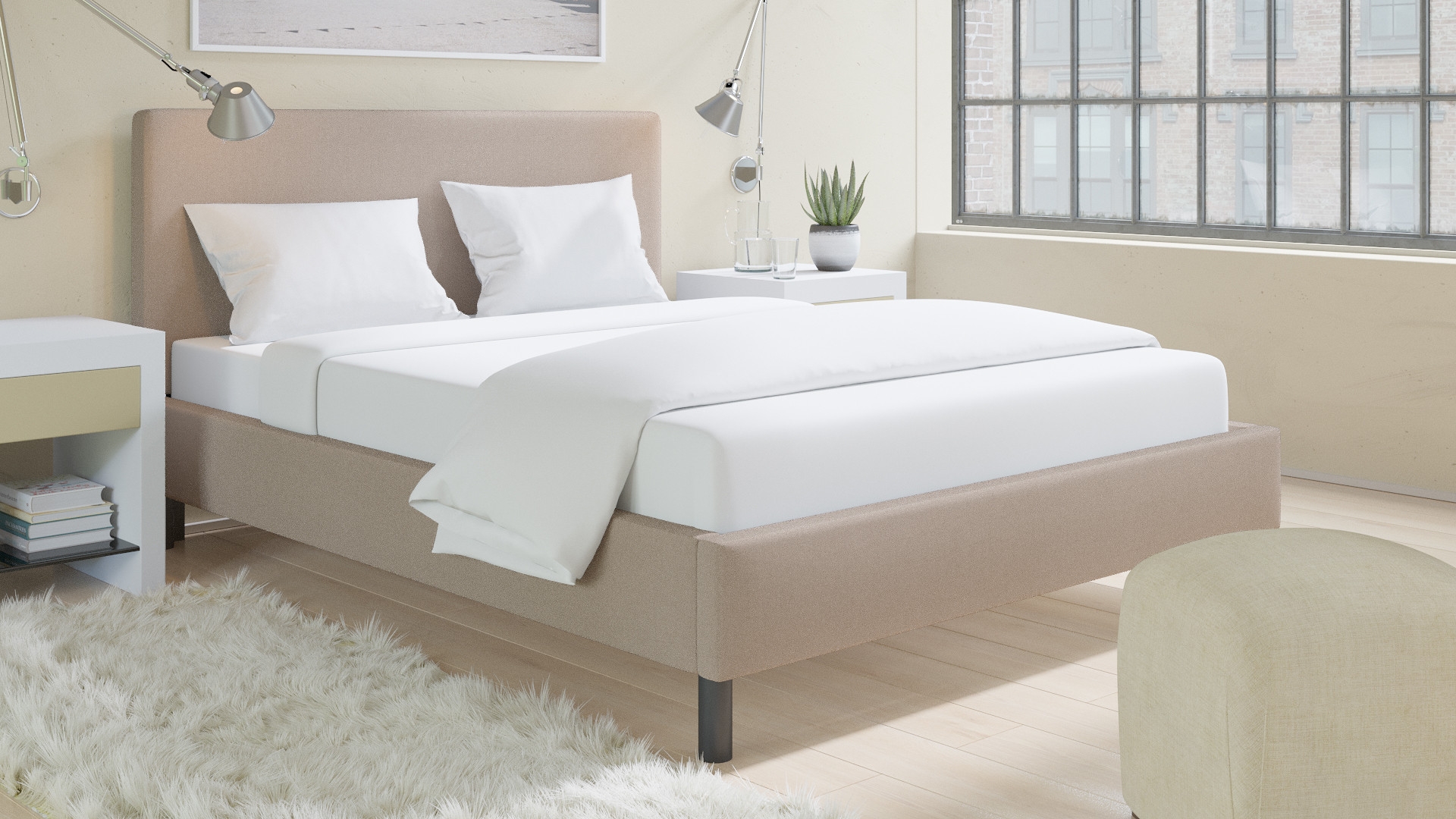 Tailored Platform Bed, Husk Everyday Linen, Queen - Image 2