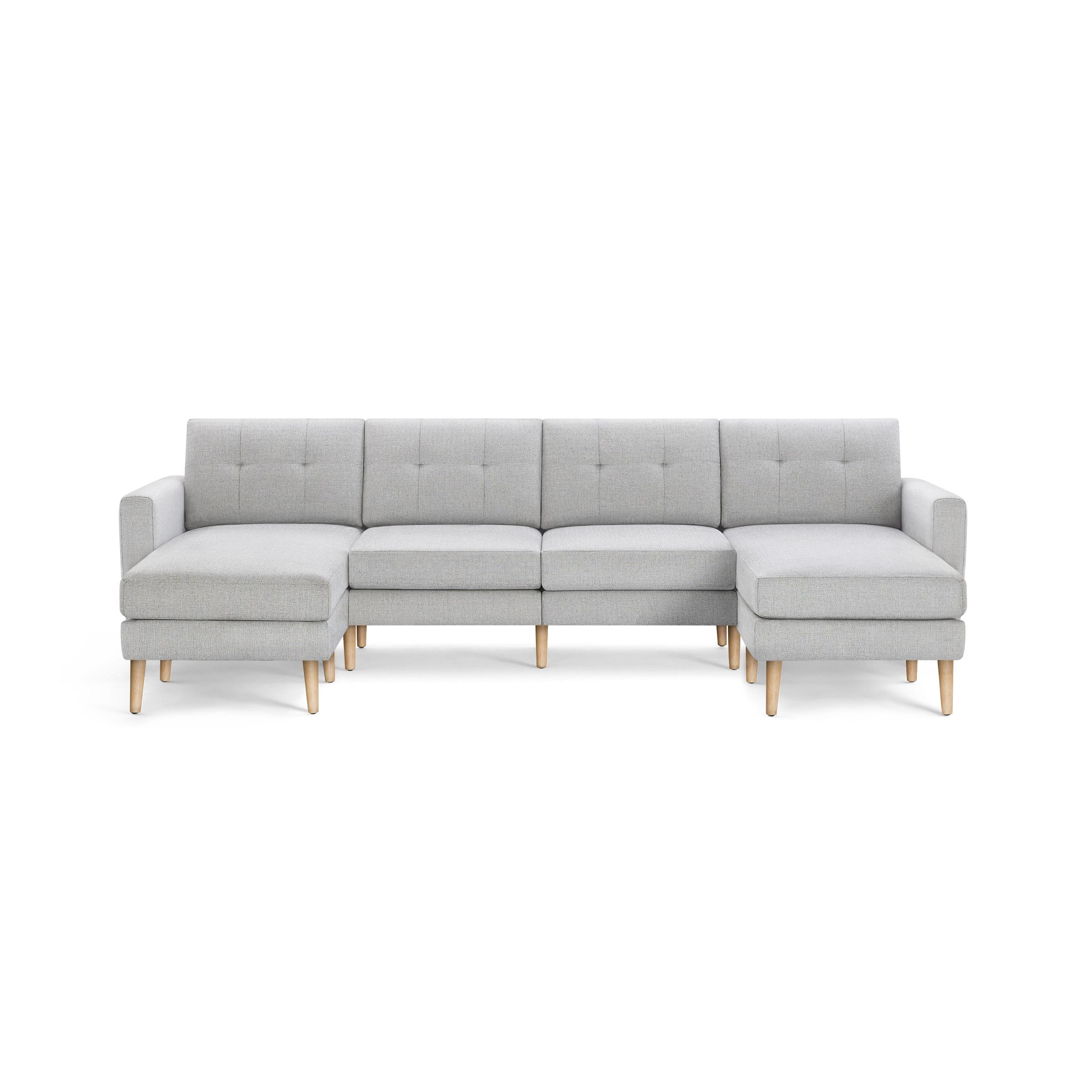 Nomad Double Chaise Sectional in Crushed Gravel, Leg Finish: OakLegs - Image 0
