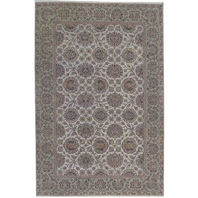 One-of-a-Kind Mountain King Hand-Knotted Ivory/Light Green 6' x 9'1" Wool Area Rug - Image 0