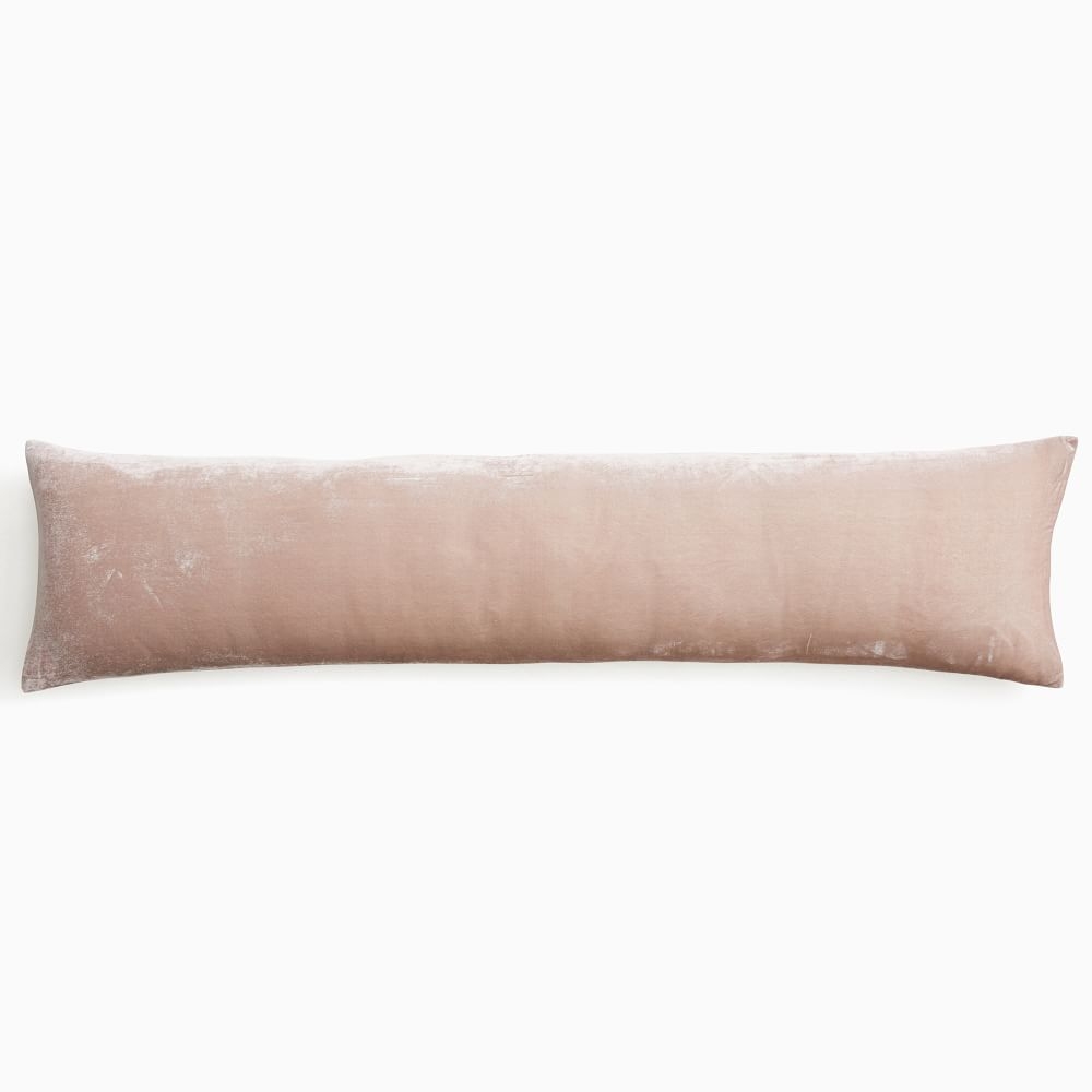 Lush Velvet Pillow Cover, 12"x46", Dusty Blush - Image 0