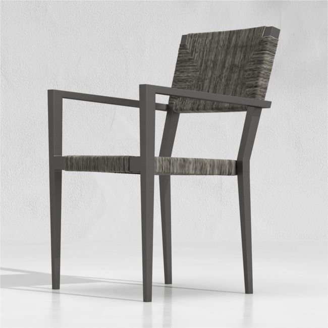 Railay All-Weather Woven Wicker Outdoor Dining Arm Chair - Image 1