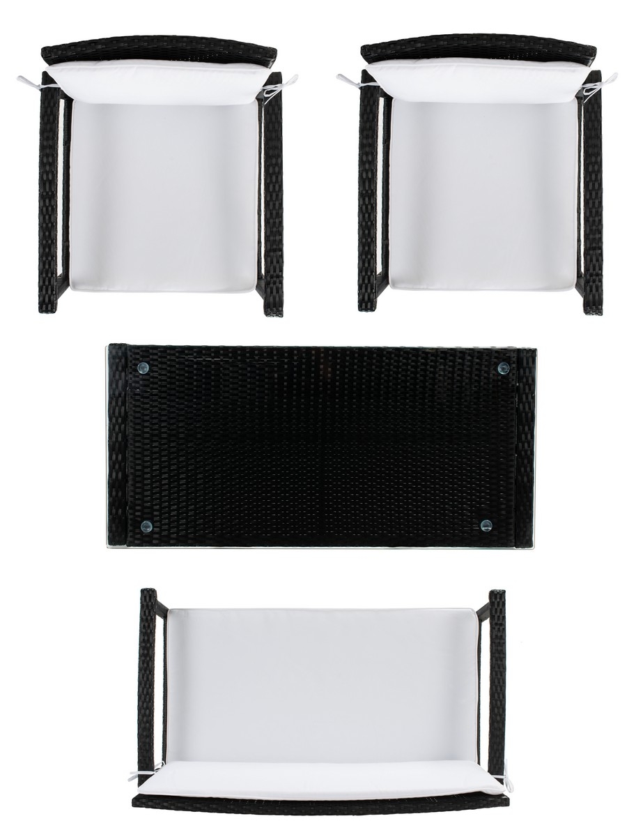 Krissy Living Set - Black/White - Safavieh - Image 5