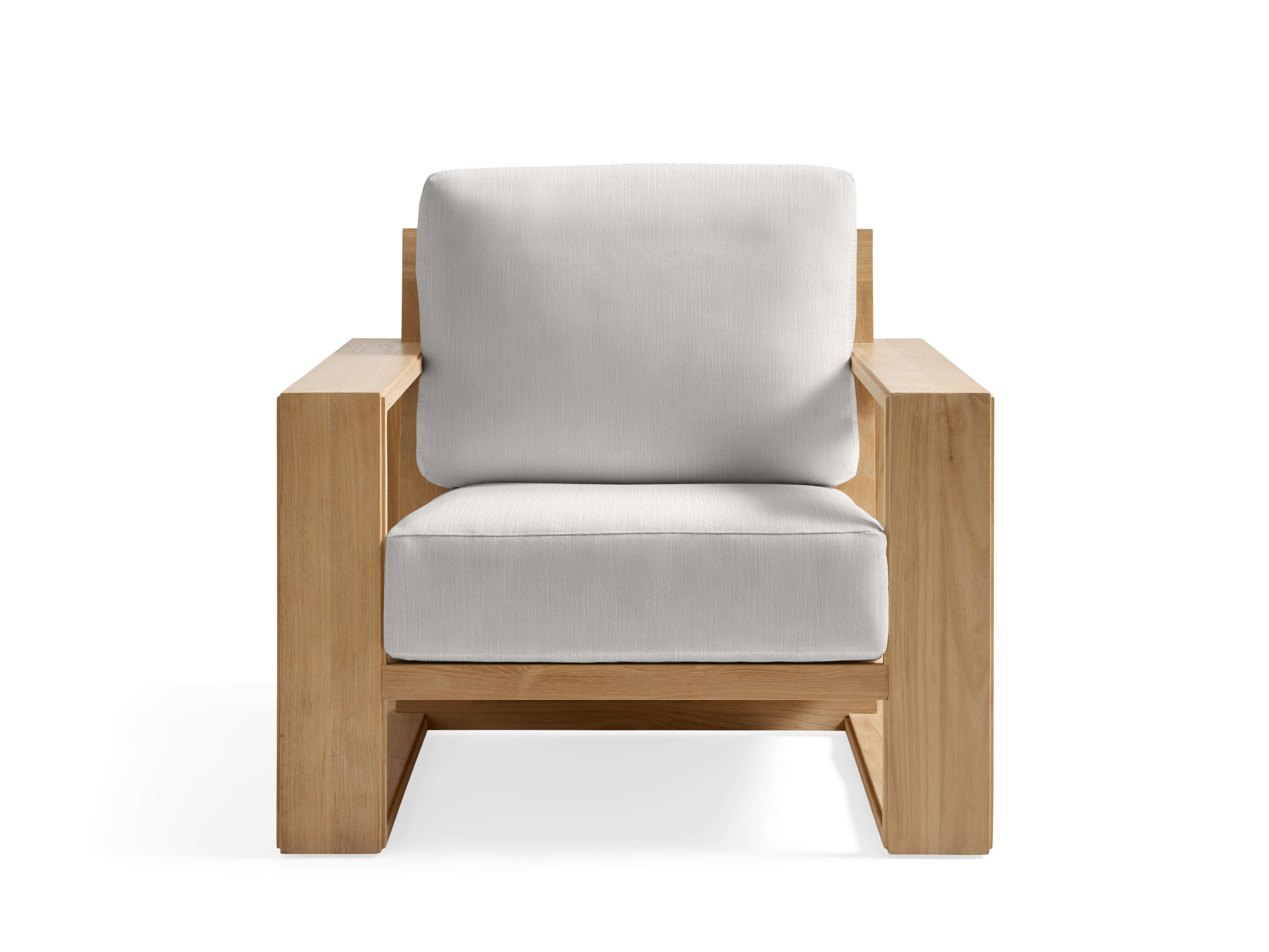 Canyon Outdoor Lounge Chair Teak in Natural  Starboard Snow  - Image 0