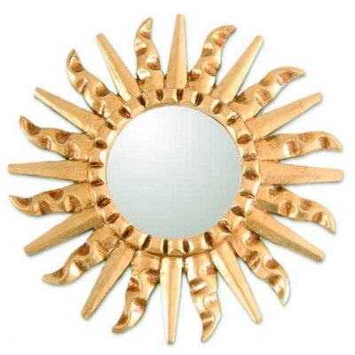 Leando Mohena Wood Modern Carved Electric Wall Mirror - Image 0