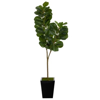 Artificial Fiddle Leaf Fig Tree in Planter - Image 0