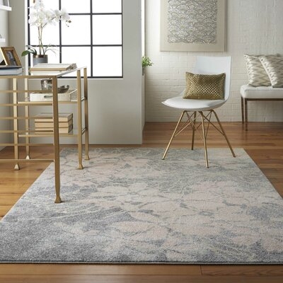 Leeming Contemporary Floral Gray/Pink Area Rug - Image 0