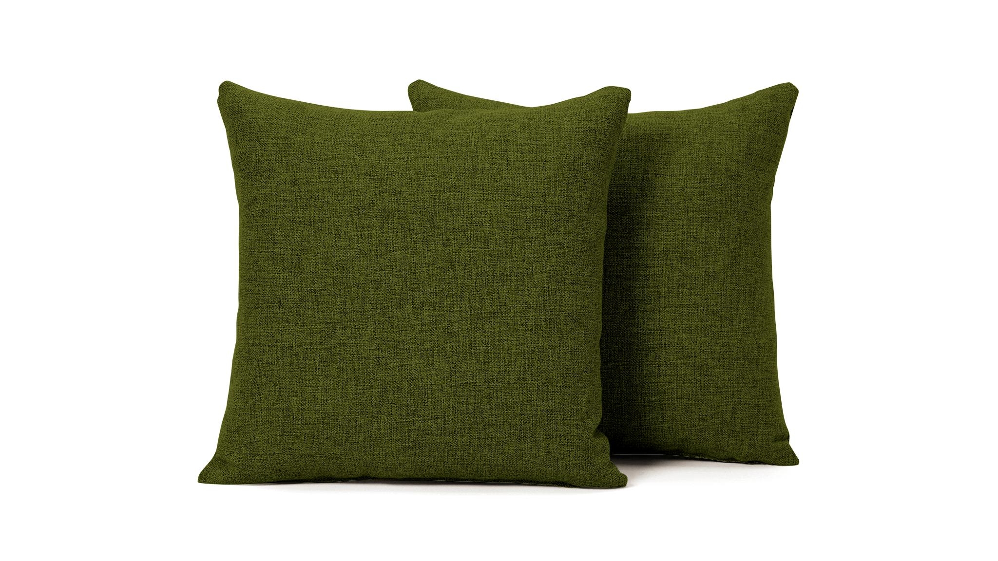 Green Decorative Mid Century Modern Knife Edge Pillows 18 x 18 (Set of 2) - Royale Apple - Image 0
