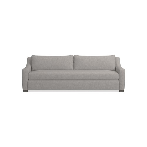 Ghent Slope Arm 96 Sofa, Down Cushion, Perennials Performance Melange Weave, Fog, Grey Leg - Image 0