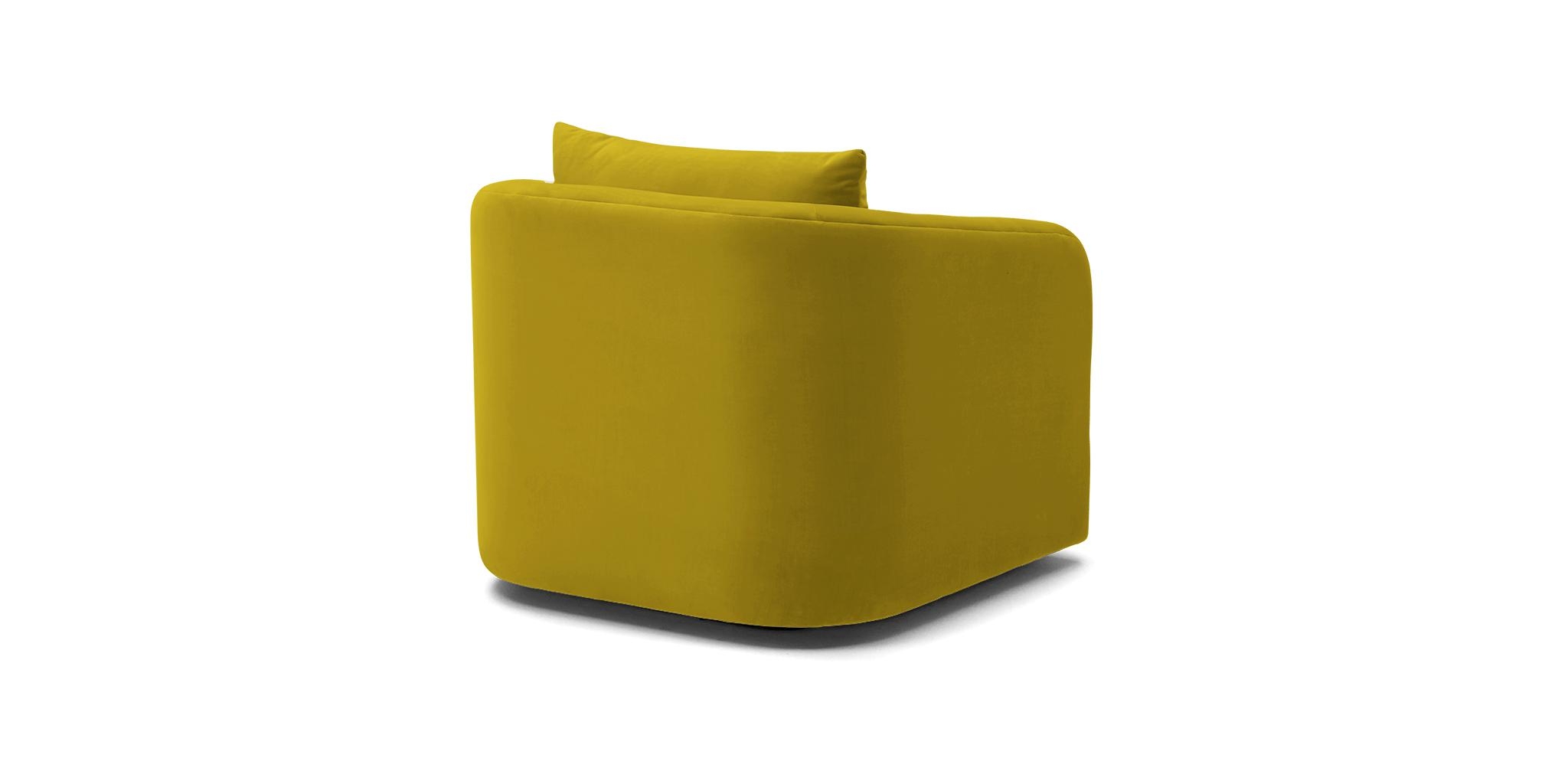 Yellow Amelia Mid Century Modern Swivel Chair - Bloke Goldenrod - Image 3