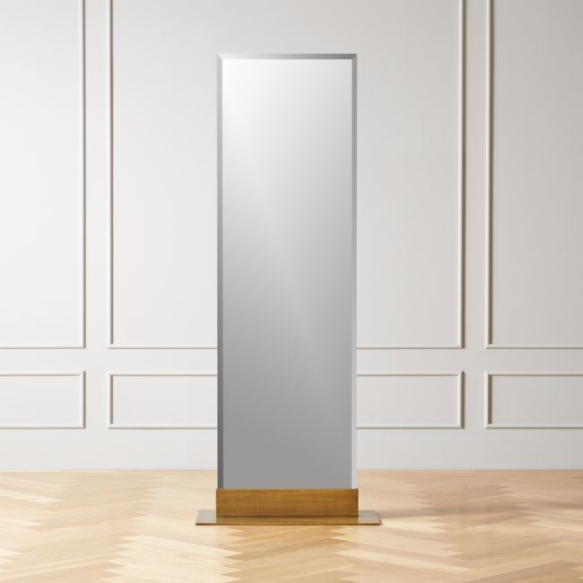 Palisade Frameless Brass  Floor Length Mirror 26"x66" - Image 0