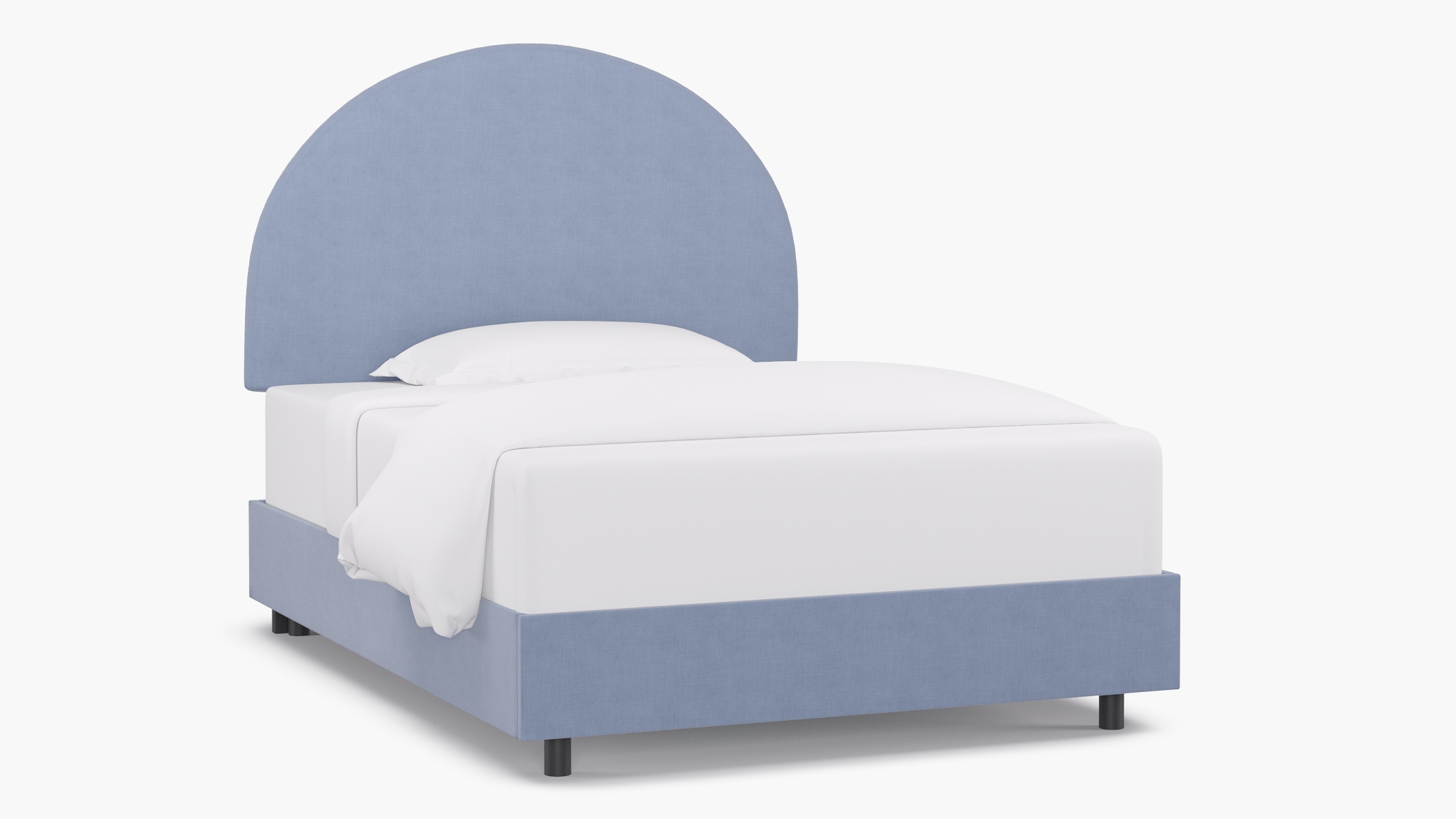 Arched Back Bed, Denim Everyday Linen, Full - Image 1