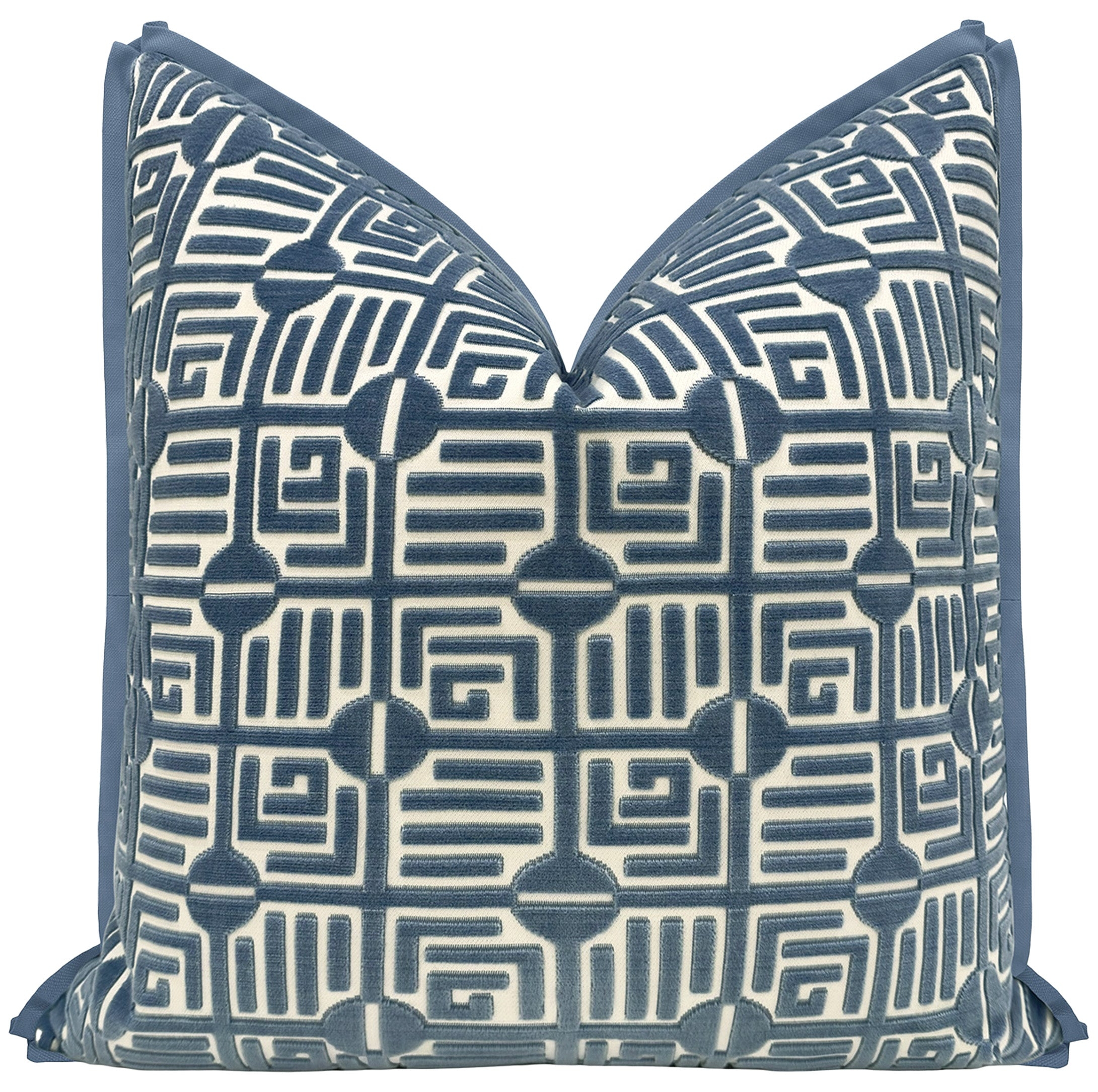 LABYRINTH VELVET // NAVY | THIBAUT - 20" X 20" / BUTTERFLY FLANGE / Olive - Image 0