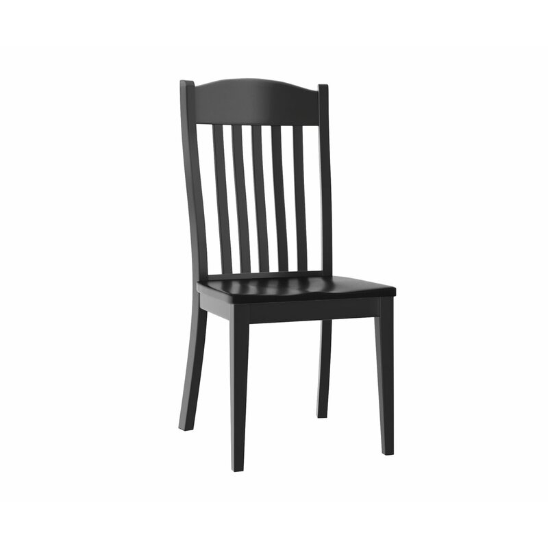 Canal Dover Furniture Logan Solid Wood Slat Back Side Chair in Black - Image 0