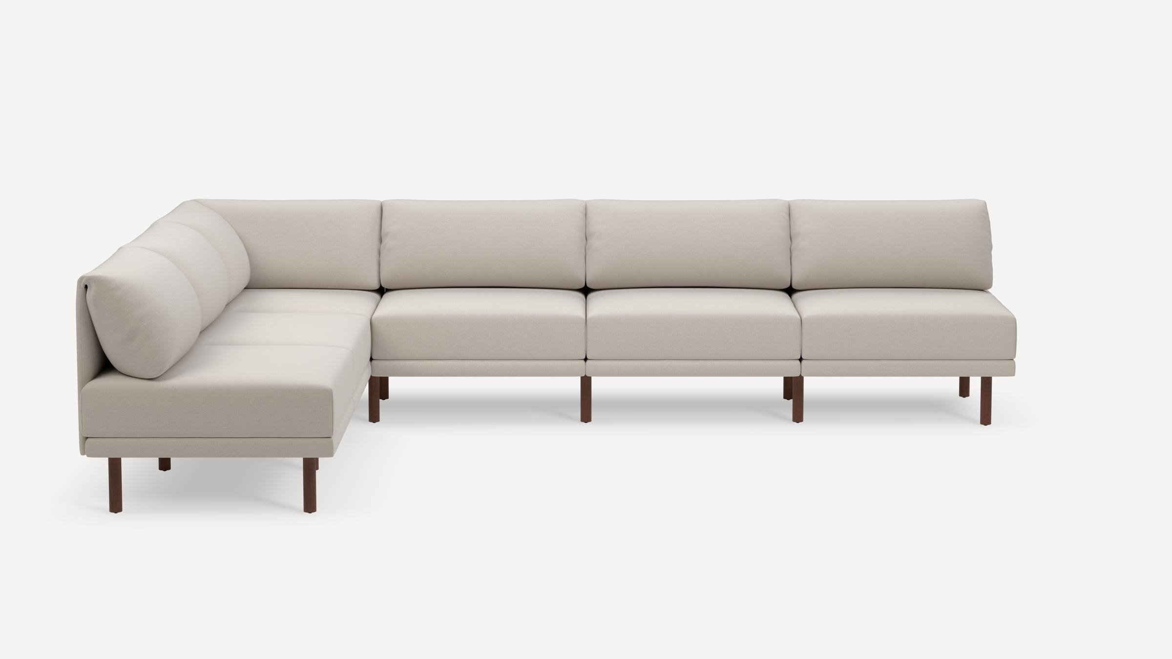 Range 6-Piece Open Sectional - Moss Green - Performance Flatweave / Black - Metal - Image 4