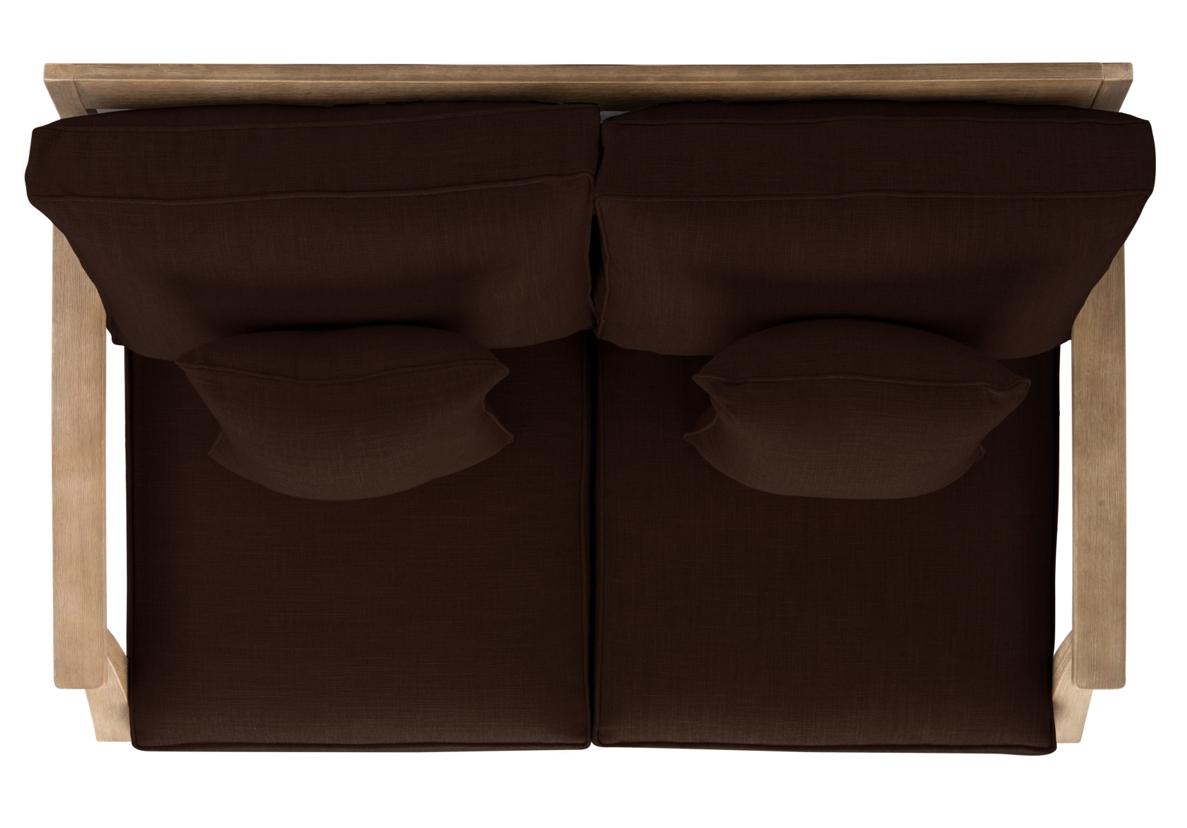 Martinique Wood Patio Loveseat - Natural/Dark Brown - Image 4