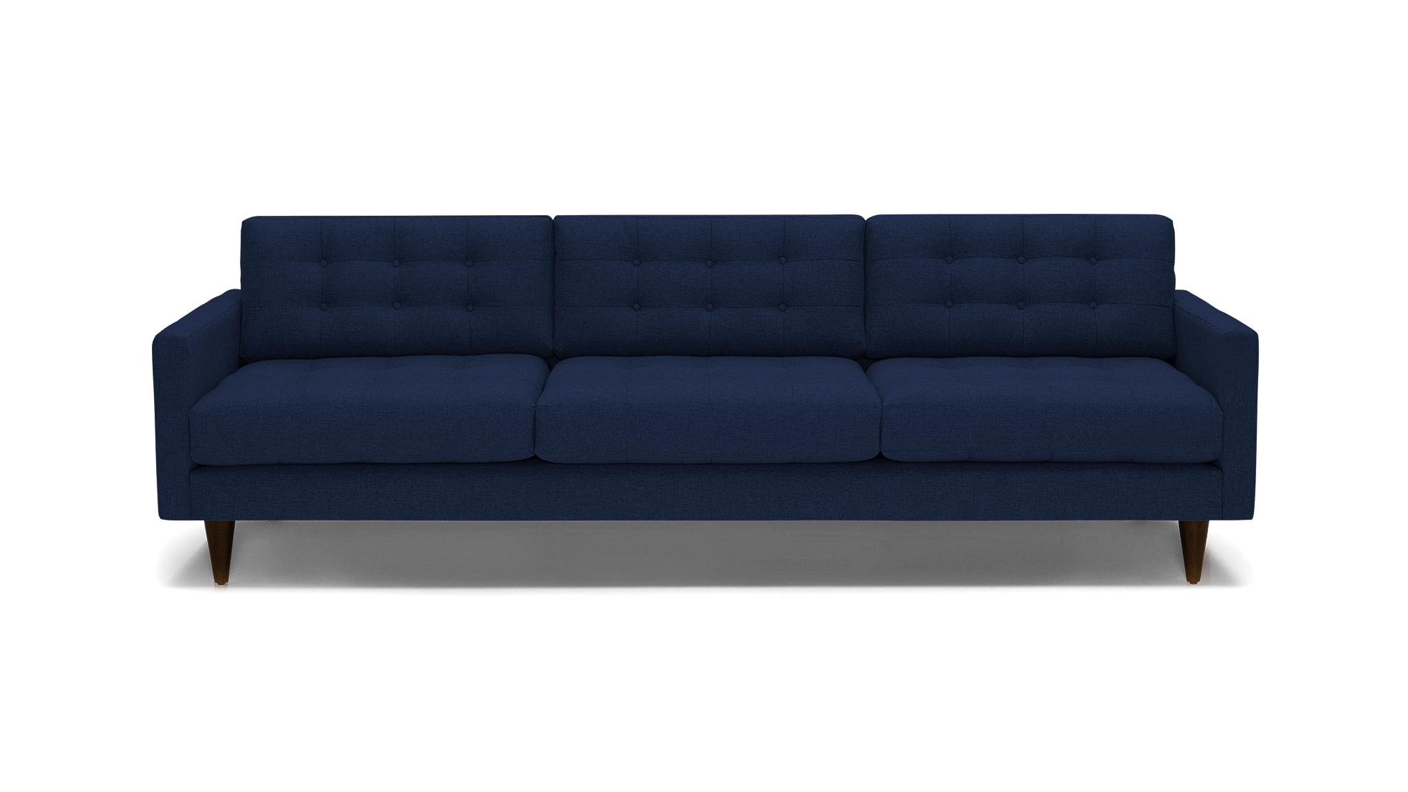 Blue Eliot Mid Century Modern Grand Sofa - Royale Cobalt - Mocha - Image 0