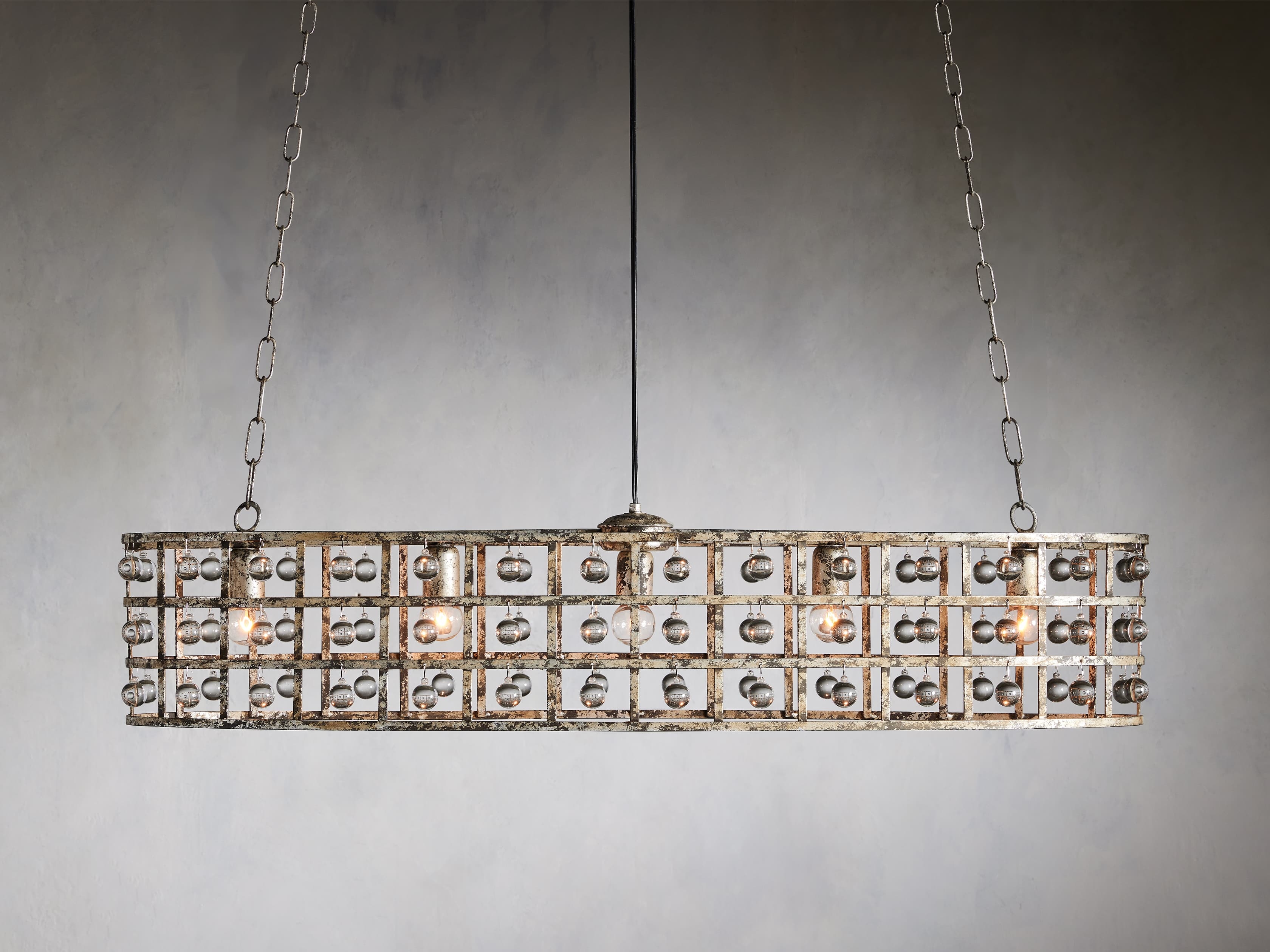 La Cage Oval Chandelier in Clay Silver - Image 0