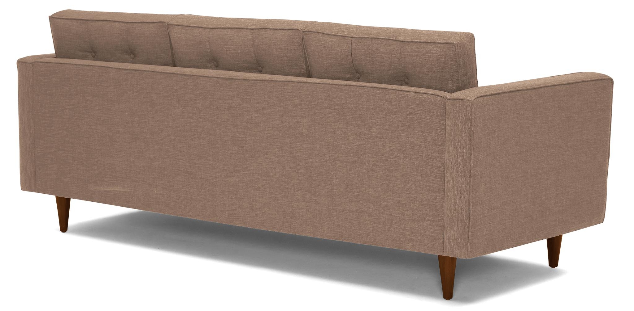 Pink Braxton Mid Century Modern Sofa - Royale Blush - Mocha - Image 3