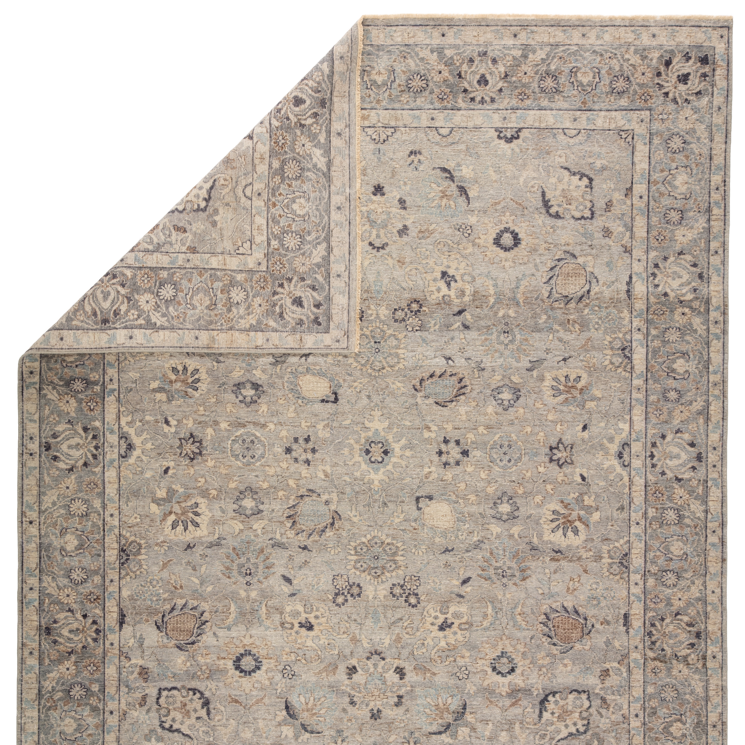 Sahlest TRZ03 Handknotted Oriental Gray and Beige Area Rug (6'x9') - Image 2