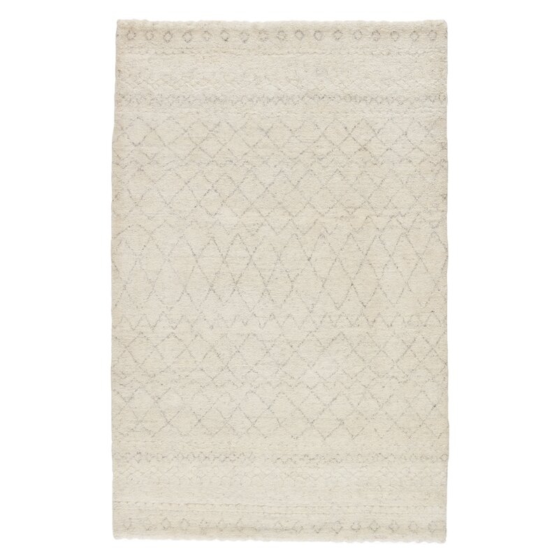 Jaipur Living Bernhard Hand-Knotted Geometric White/ Gray Area Rug (2'X3') Rug Size: Rectangle 2' x 3' - Image 0
