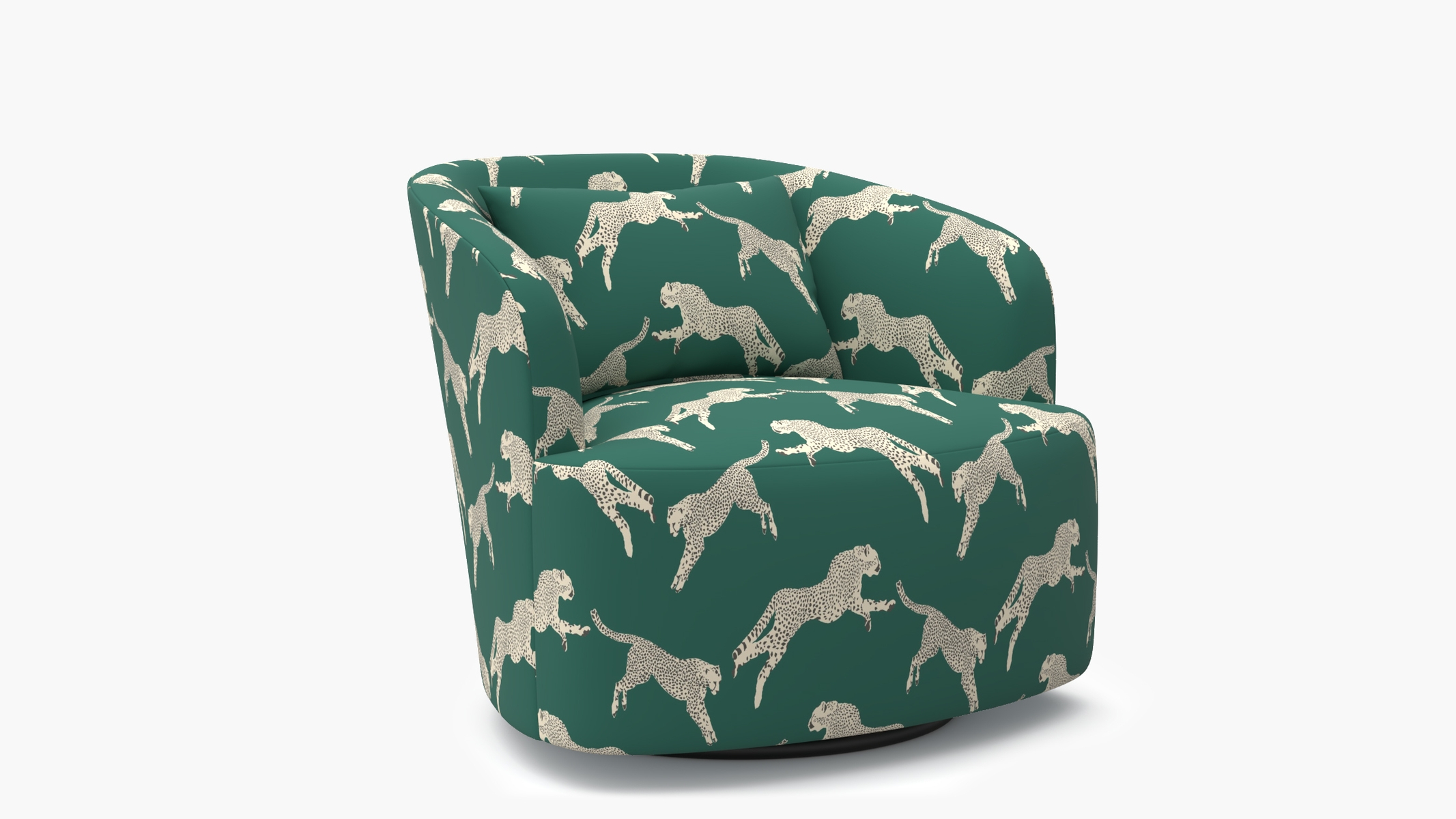 Deco Swivel Chair, Polo Green Cheetah - Image 1