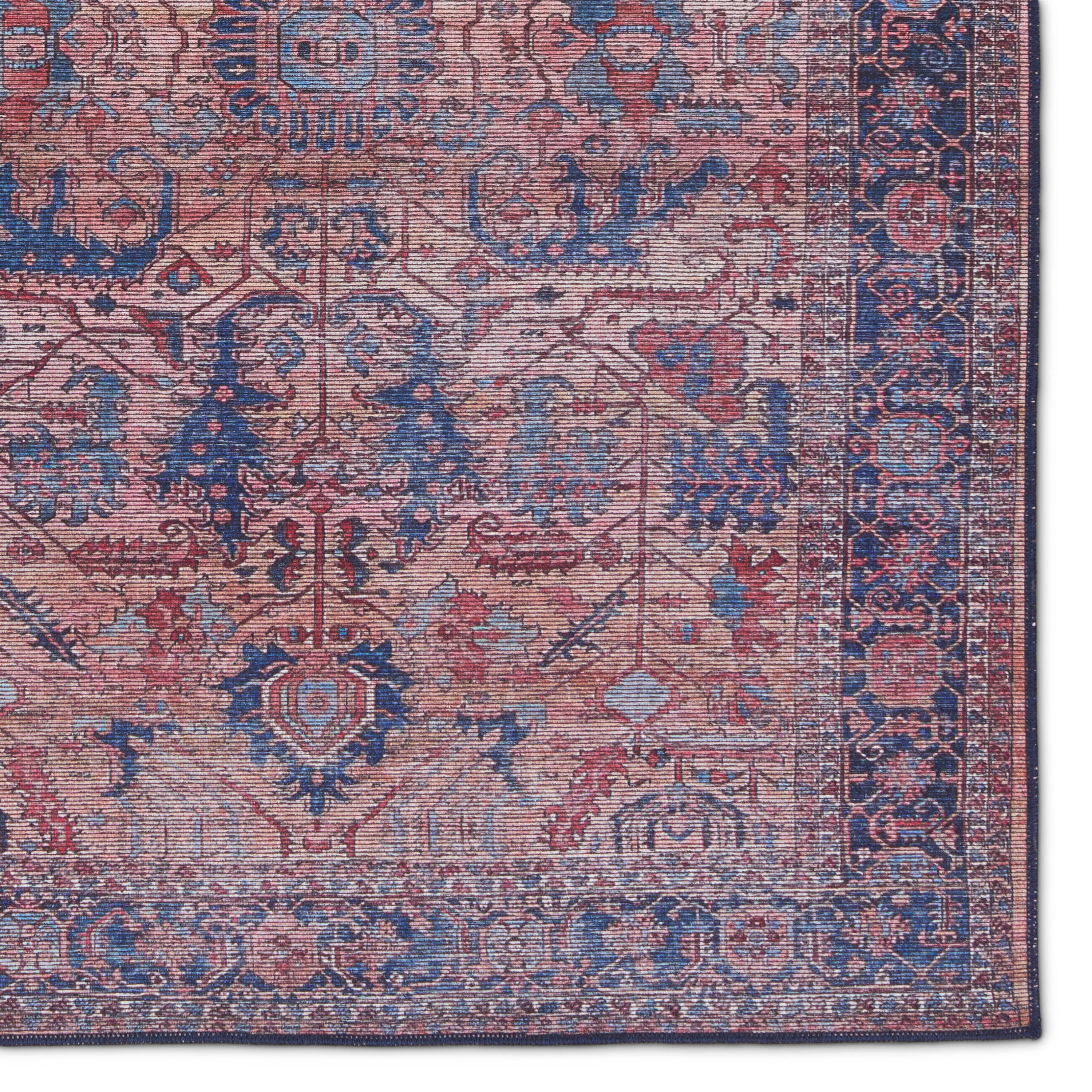 Vibe by Ainsworth Medallion Blue/ Pink Runner Rug (3'X8') - Image 3