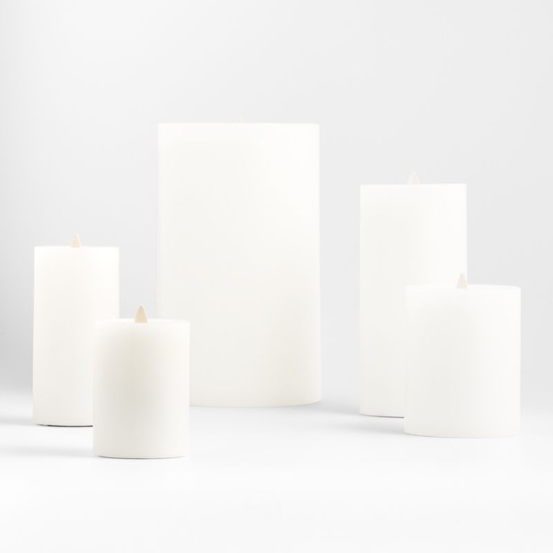 Warm White Flicker Flameless 6"x11" Wax Pillar Candle - Image 2