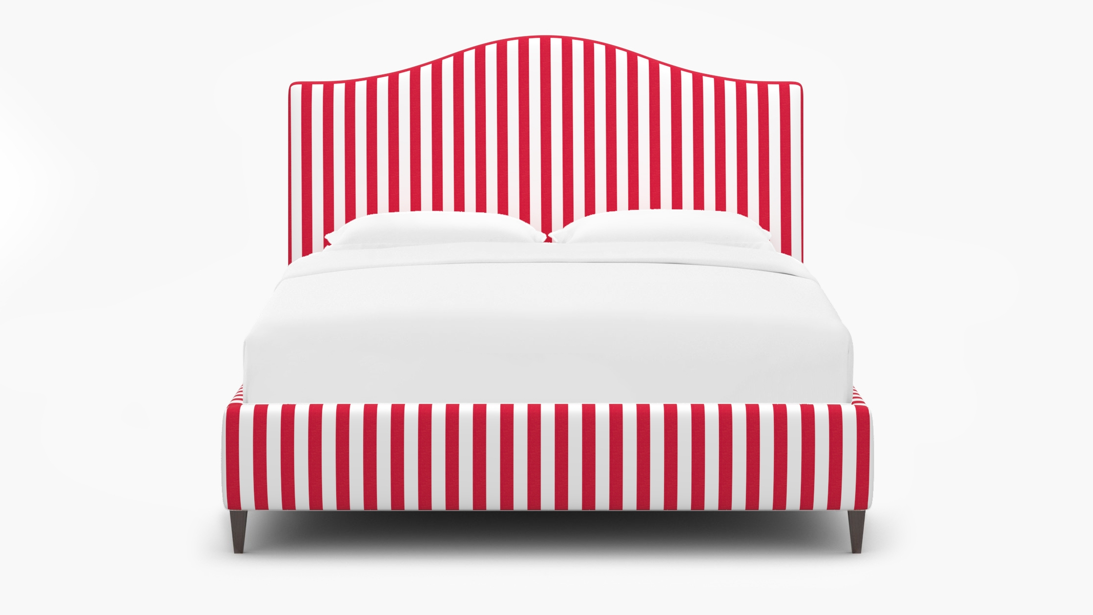 Camelback Bed, Red Cabana Stripe, Espresso Square Tapered Leg, Full - Image 0