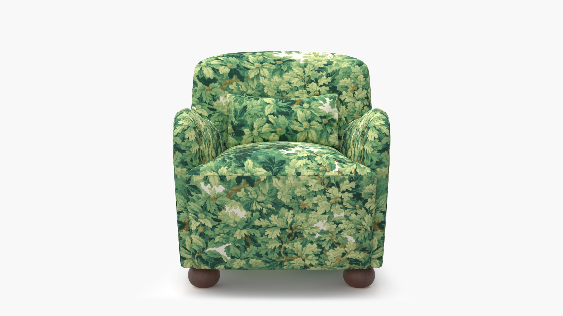 Club Chair, Verdure Bois De Chene, Walnut Bun Foot - Image 0