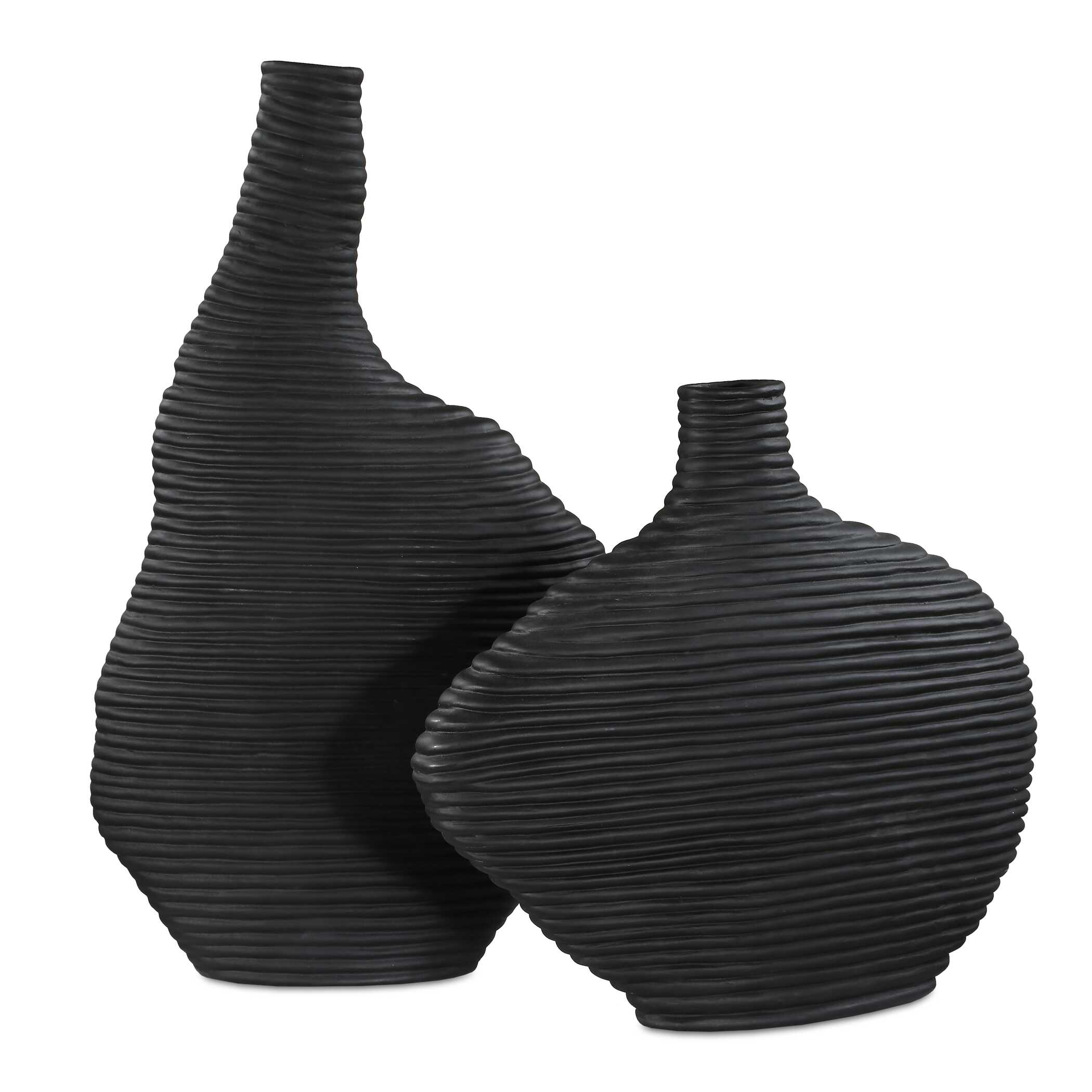 Duostacked Black Vases Set/2 - Image 0
