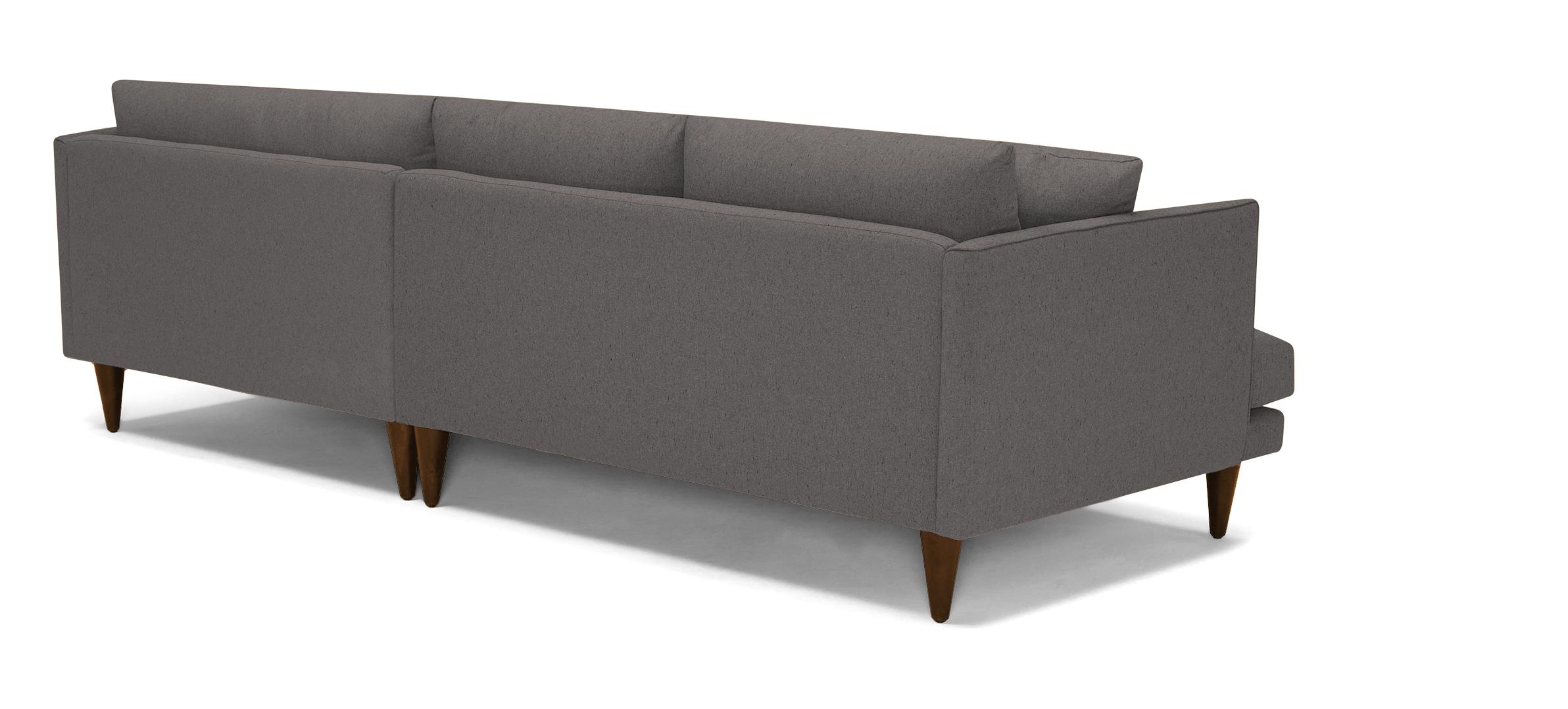Gray Lewis Mid Century Modern Sectional - Cordova Eclipse - Mocha - Right - Cone - Image 3