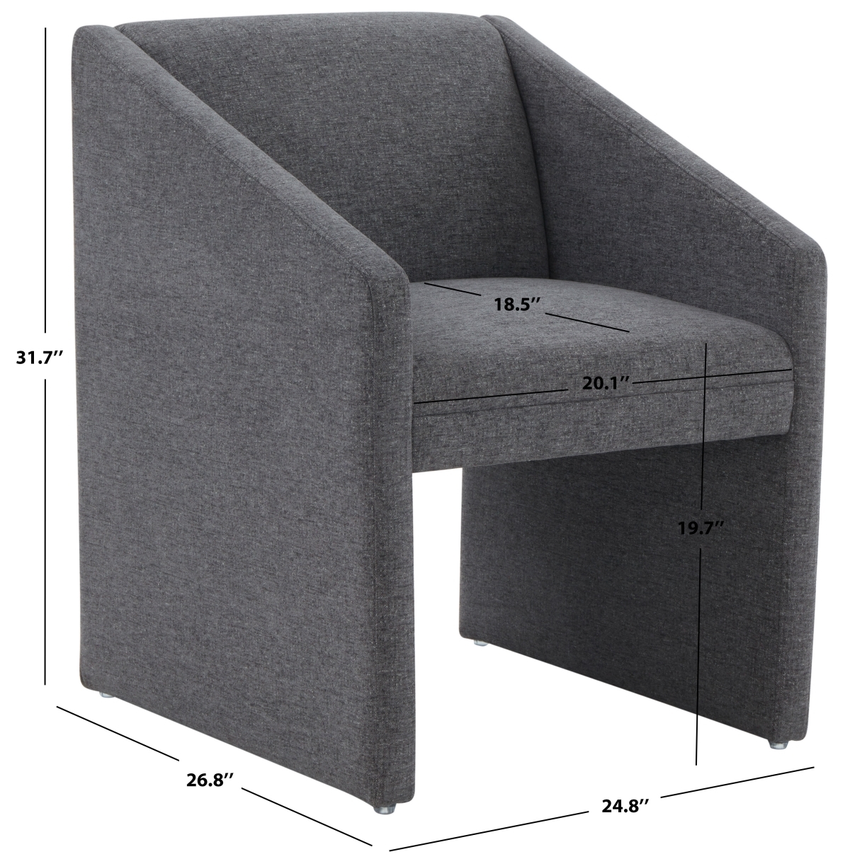Liandra Upholstered Armchair - Dark Grey - Image 4