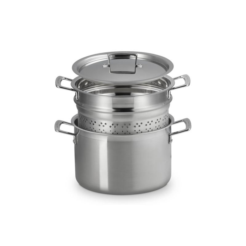 Le Creuset ® Classic Stainless Steel 7.5-Qt. Deep Pasta Pot with Lid and Sieve - Image 4