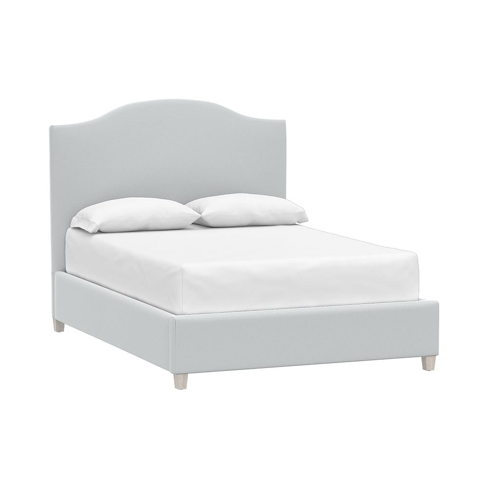 Carter Camelback Upholstered Bed, Full, Lustre Velvet Silver - Image 0