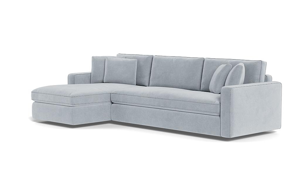 James 3-Seat Left Chaise Sectional with Contrast Piping - Image 2