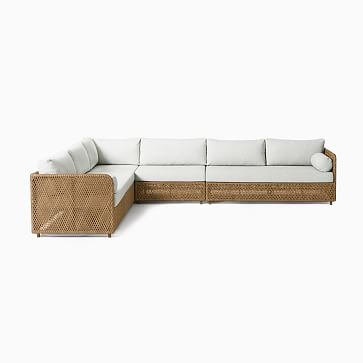 Coastal Outdoor 131 in 4-Piece L-Shaped Sectional, Silverstone - Image 3