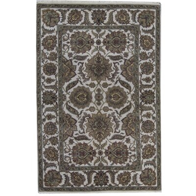One-of-a-Kind Trinity Hand-Knotted Ivory 6' x 9'2" Wool Area Rug - Image 0