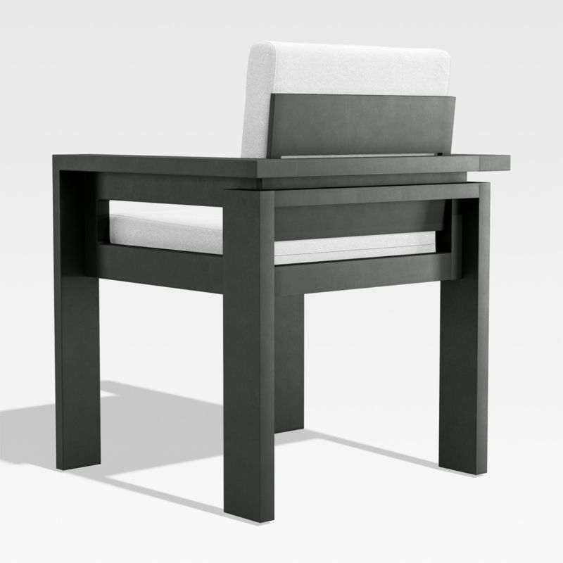 Walker Metal Outdoor Dining Armchair with Canvas White Sunbrella ® Cushions - Image 4