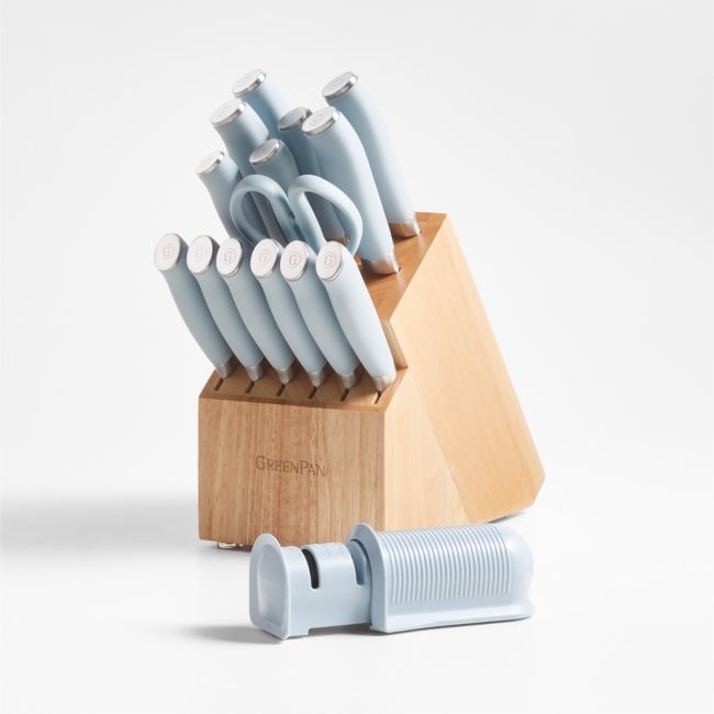 GreenPan ™ Blue Haze Ultimate 16-Piece Titanium Knife Block Set - Image 0