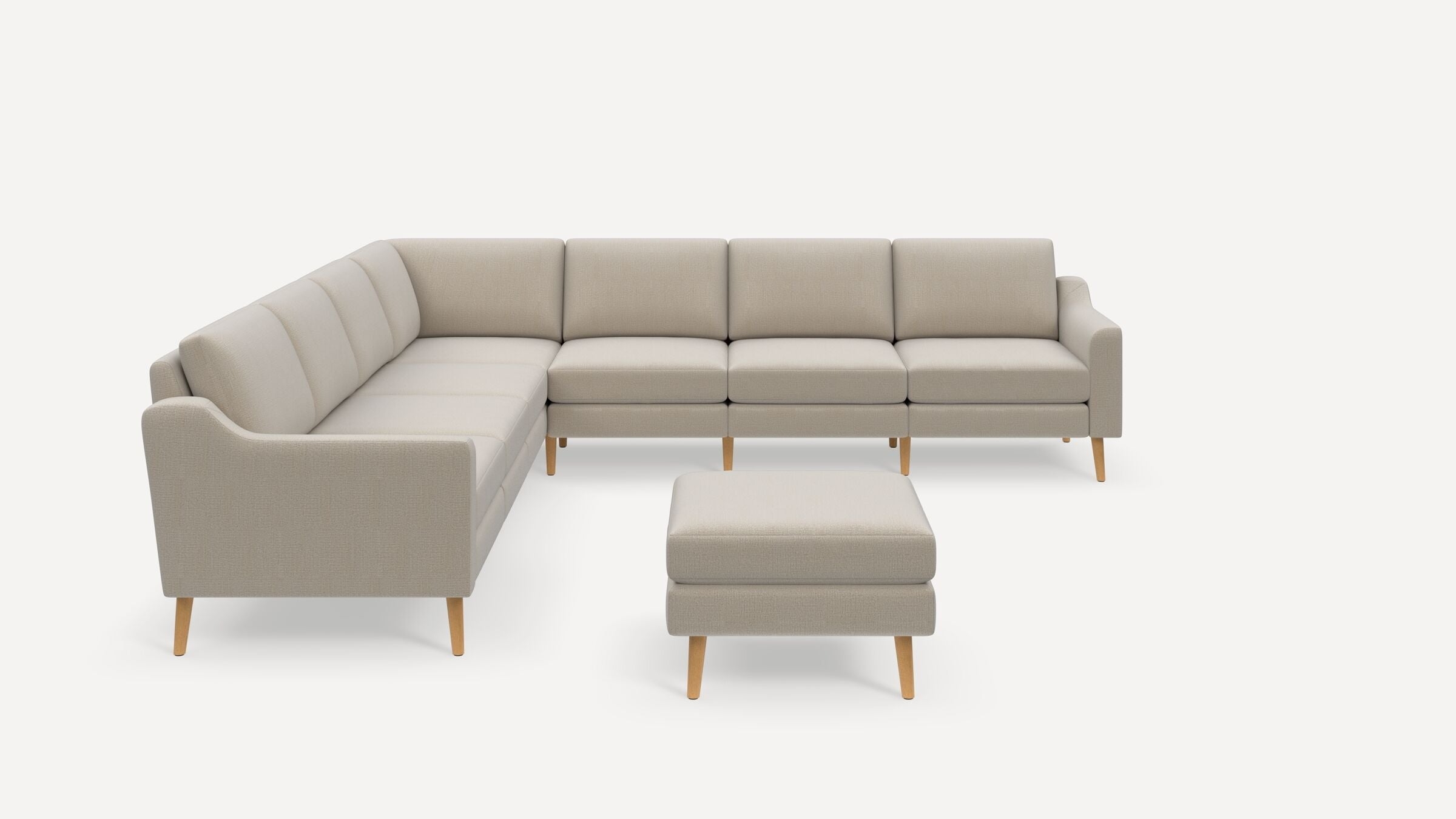 Nomad 7-Seat Corner Sectional with Ottoman - Georgia Clay - Performance Chenille / Oak - Wood / Slope - Image 0
