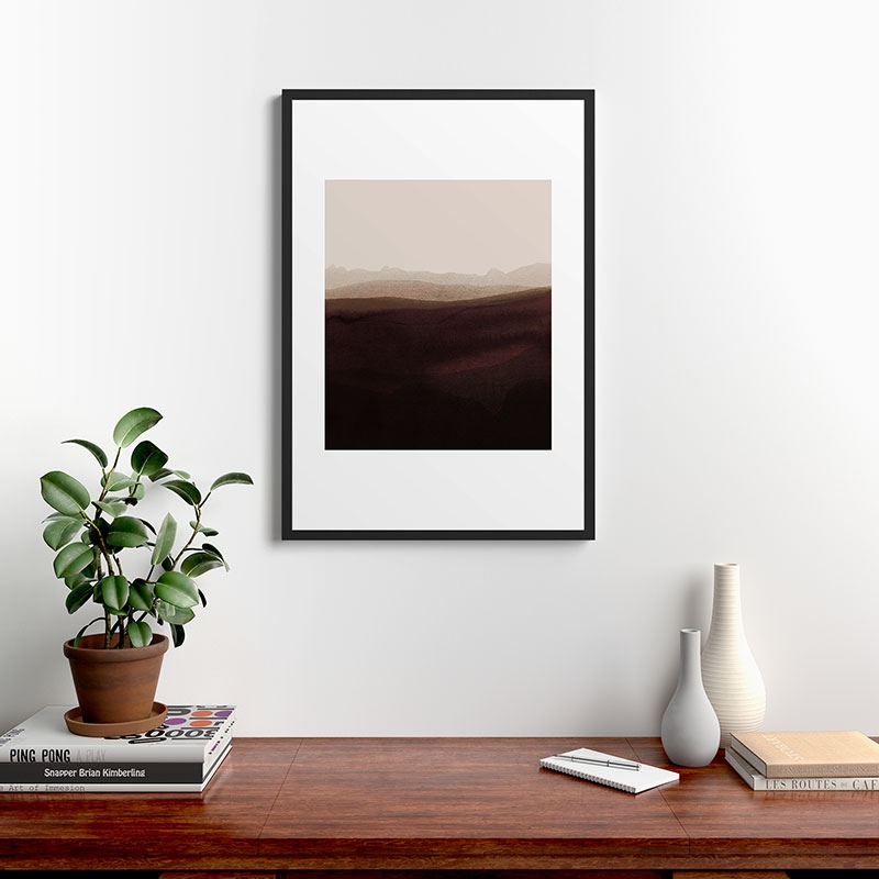 Mountain Horizon 31 by Iris Lehnhardt, Modern Framed Art Print, Black, 36" x 24" - Image 1