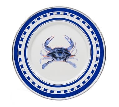 Golden Rabbit Blue Crab Enamel Salad Plates, Set of 4 - Image 1
