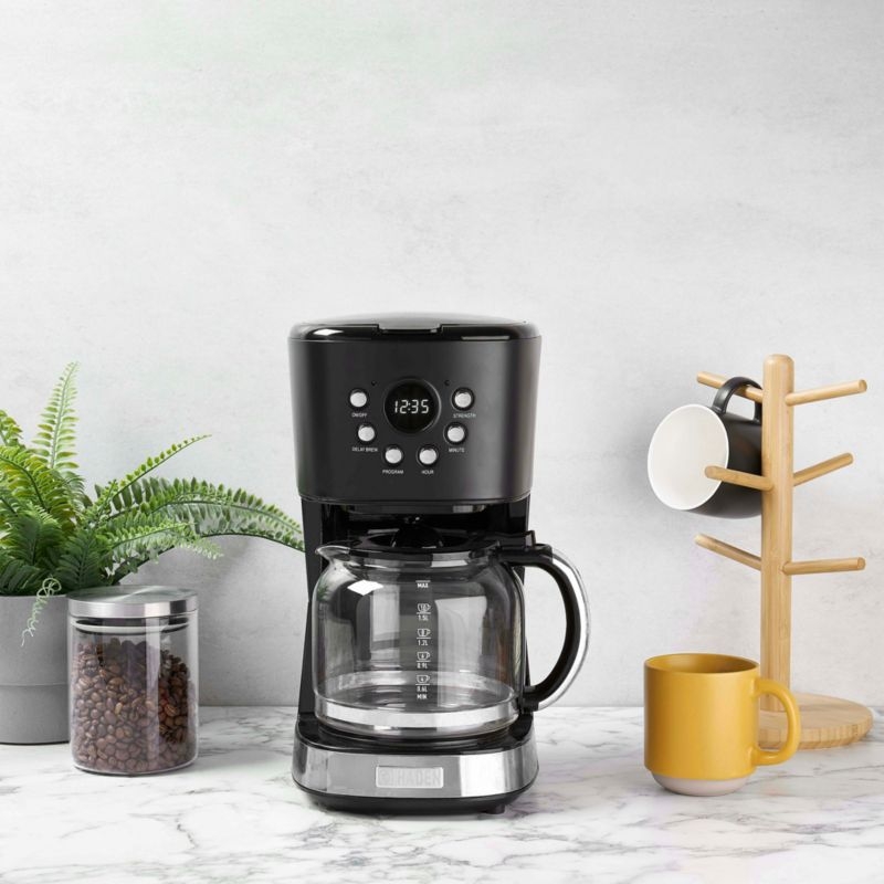 HADEN Heritage Black and Chrome 12-Cup Programmable Coffee Maker - Image 1