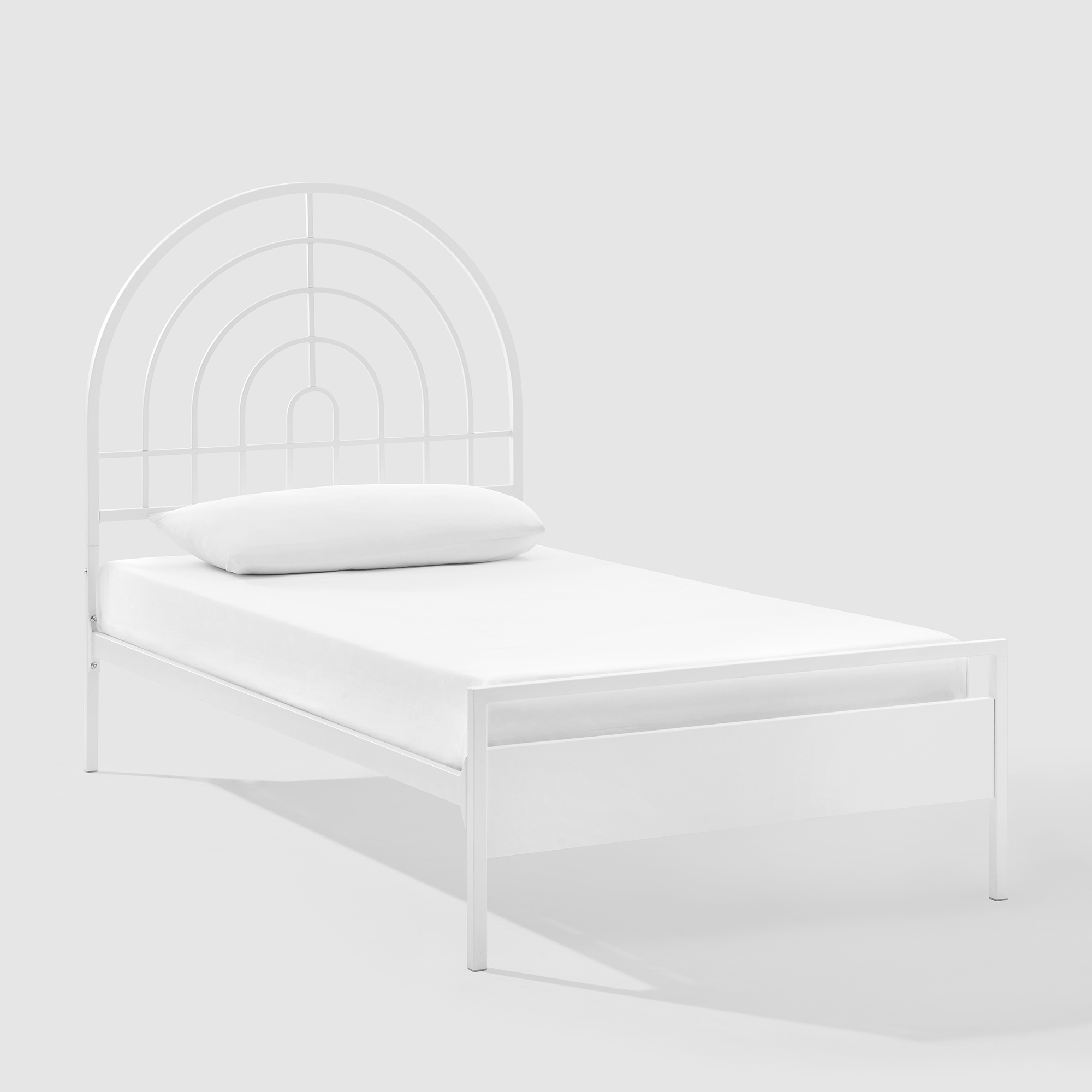 Contemporary Metal Twin Bed - White - Image 0