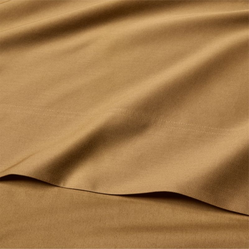 Classic Organic Cotton Sateen 520 Thread Count Smoked Amber Standard Pillowcases set of 2 - Image 1