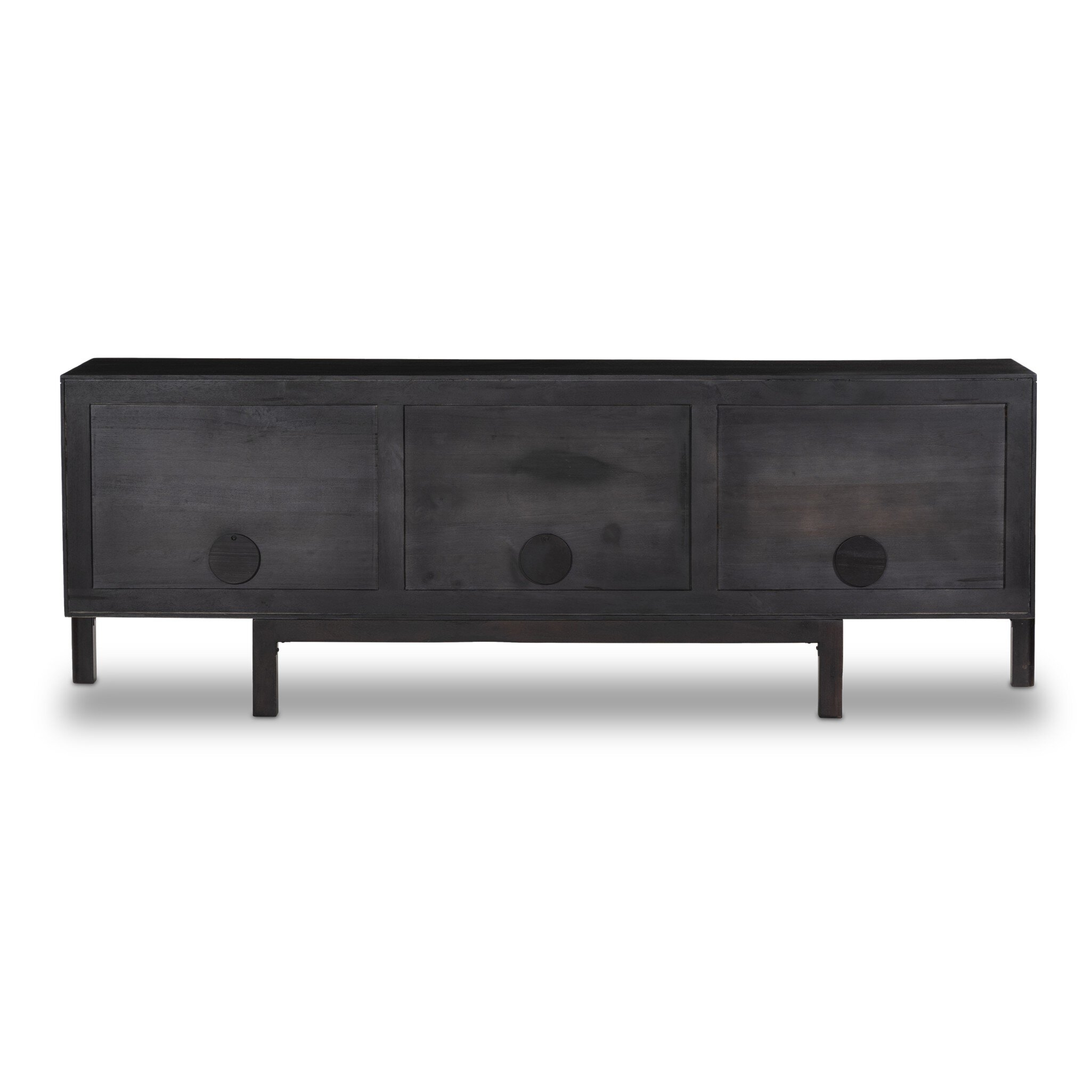 Reza Media Console - Worn Black Parawood - Image 5