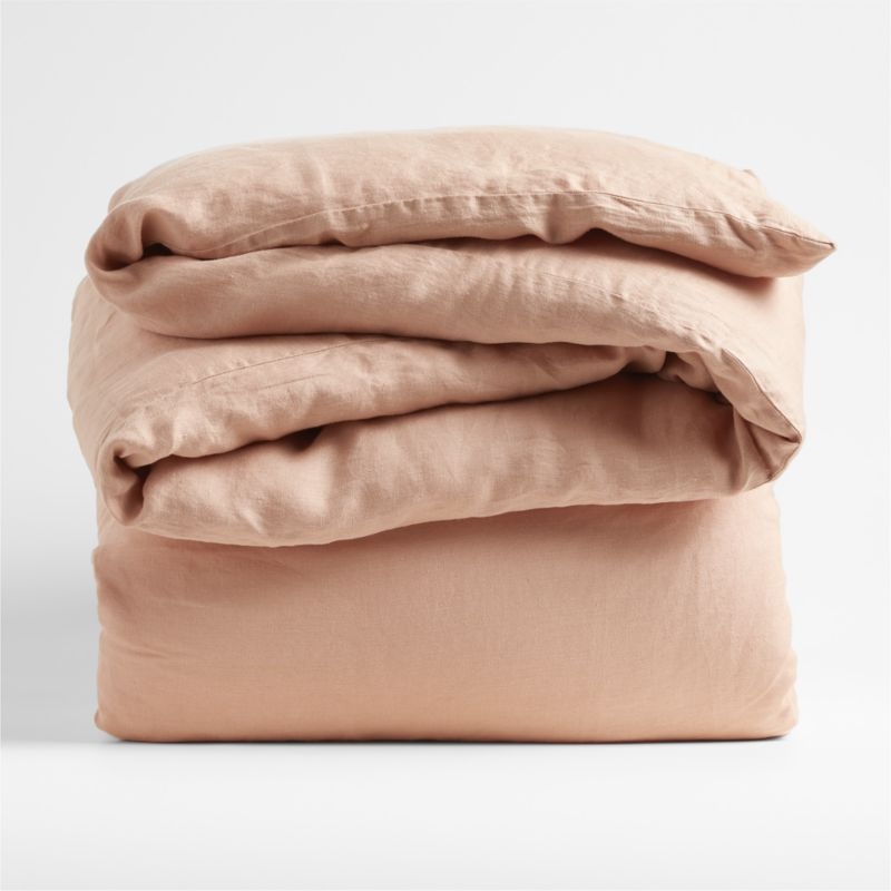 Aire Natural Hemp Terracotta King Duvet Cover - Image 1