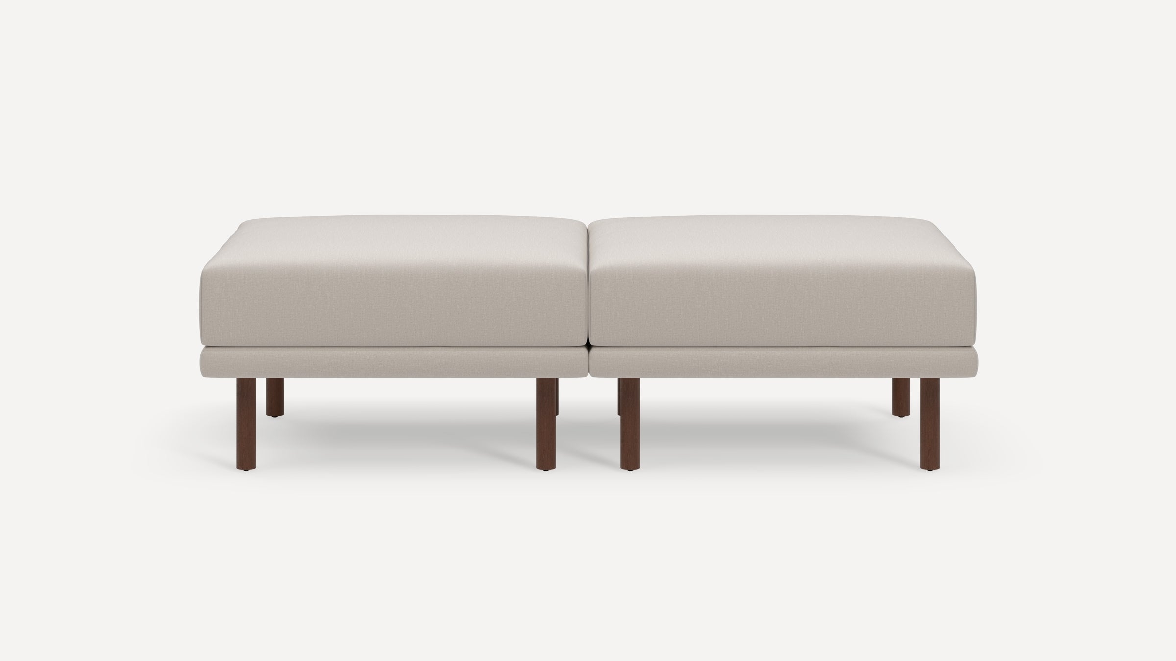 Range 2-Piece Bench - Stone Grey - Performance Flatweave / Walnut - Wood - Image 3